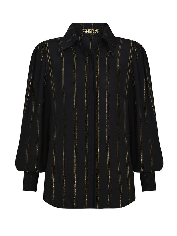 Stardust Amelia Shirt - Black Golden Stripe