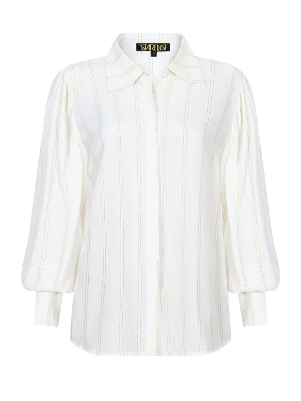 Stardust Amelia Shirt - Golden Stripe Crepe