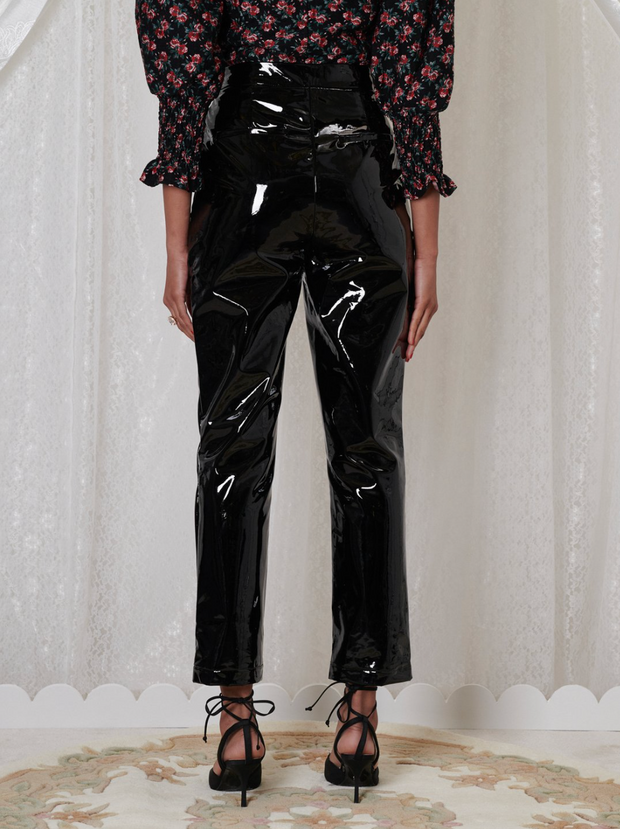 Sister Jane black Vinyl Tailored Trousers 