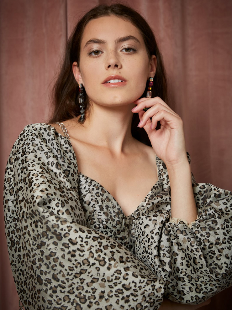 Sister Jane Tempo Leopard Jacquard Mini Dress