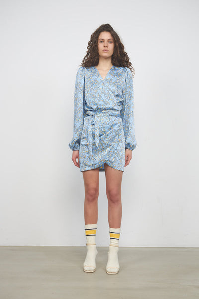 Stella Nova Adona Mini Dress - Flint Stone Blue