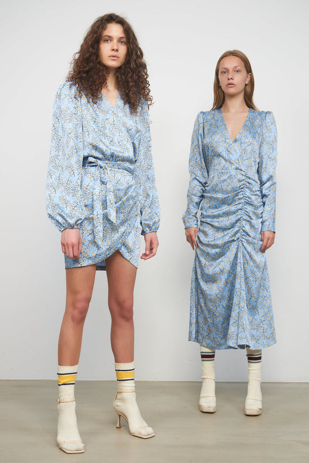 Stella Nova Adona Mini Dress - Flint Stone Blue