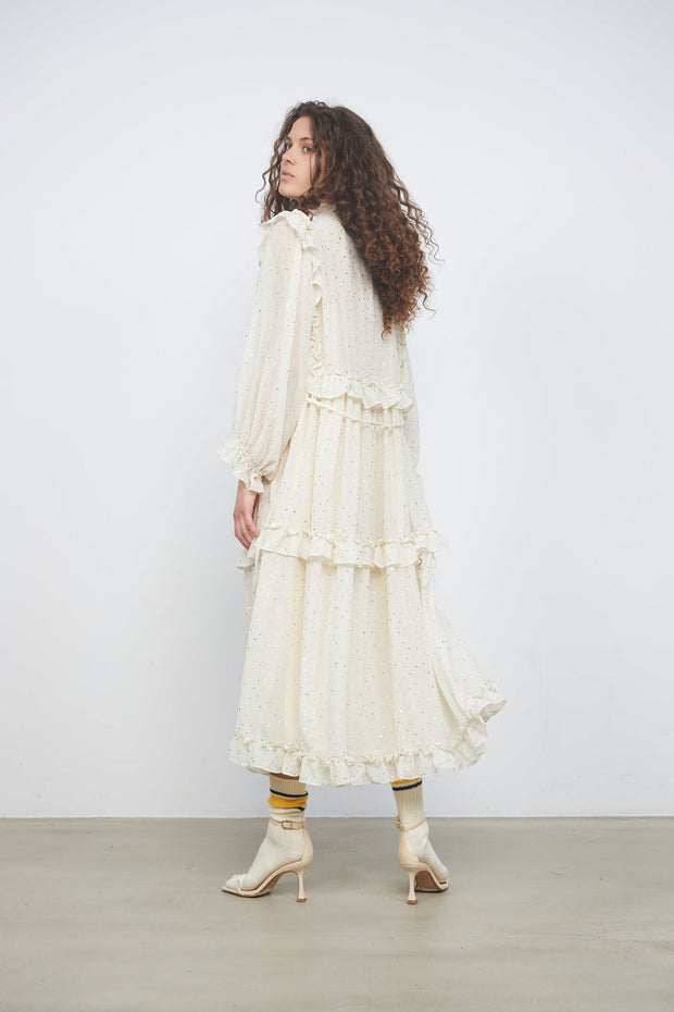 Stella Nova Barbara Midi Dress - Vanilla