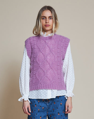 Stella Nova Ceci Knitted Vest Top Mulberry