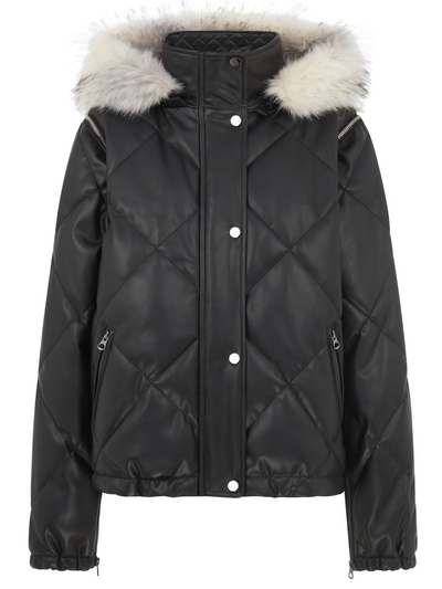 Urbancode Quilted Puffer Jacket in Black