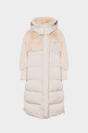 Urbancode Puffer Hooded Coat in ECRU