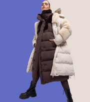 Urbancode Puffer Hooded Coat in Dark Oak
