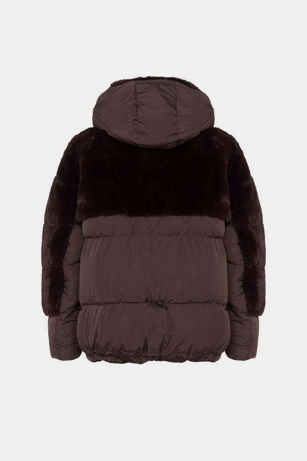 Urbancode Puffer Hooded Jacket - Dark Oak