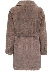 Urbancode Sara Reversible Shirt Jacket Faux Shearling in Mole