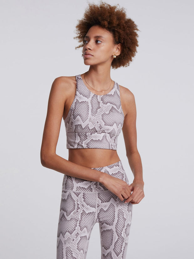 Varley Let's Move Harris Bra Alabaster Python