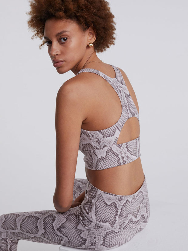 Varley Let's Move Harris Bra Alabaster Python