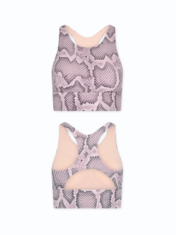 Varley Let's Move Harris Bra Alabaster Python