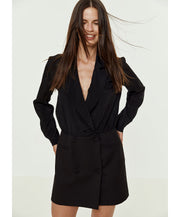 Access Fashion Calista Tuxedo Mini Dress - Black