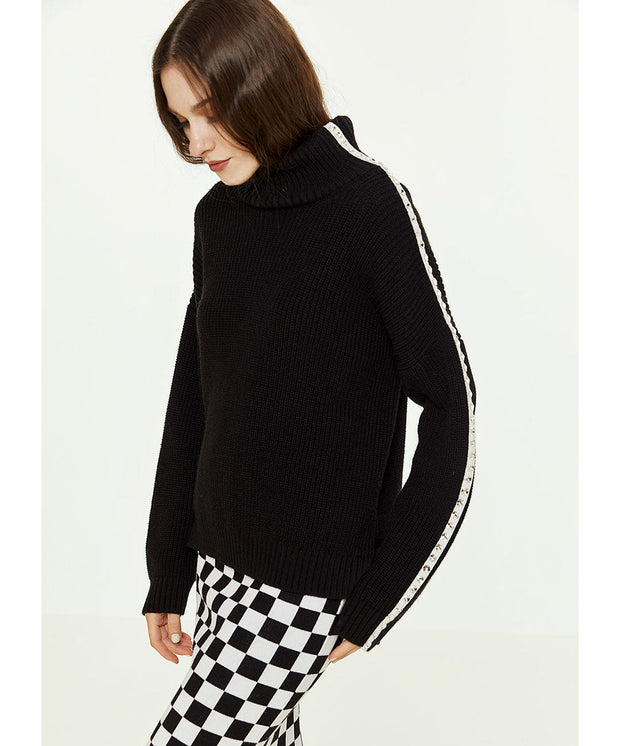 Access Fashion Coleen Embellished Sleeve Jumper Black