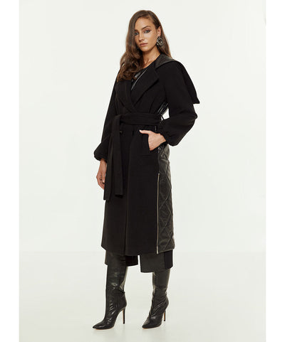 Access Fashion Clara Hooded Coat - Black