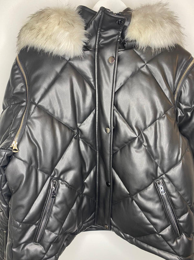 Urbancode Quilted Puffer Jacket in Black