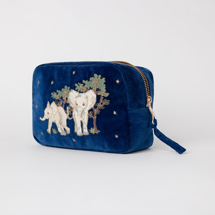 Elizabeth Scarlett Baby Elephant Conservation Cosmetics Bag in NAVY